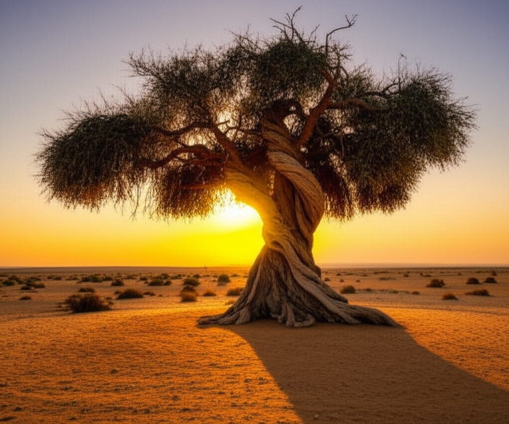 Sacred olive tree in Tabuk landscape